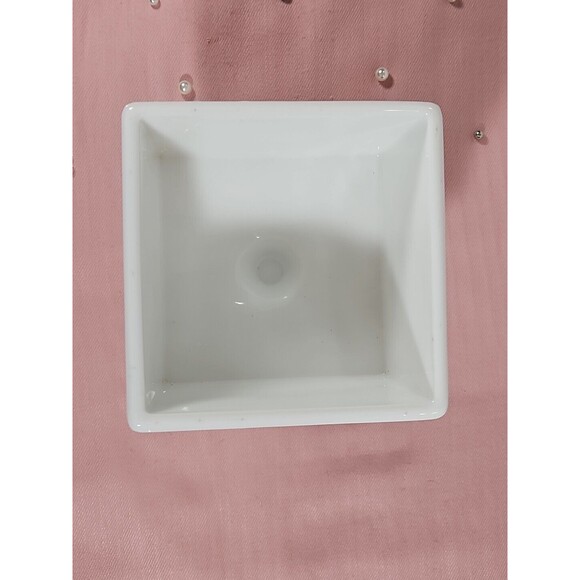 Westmoreland Milk Glass Footed Pedestal Wedding Box Candy Dish Hand Painted 10” - Picture 14 of 16